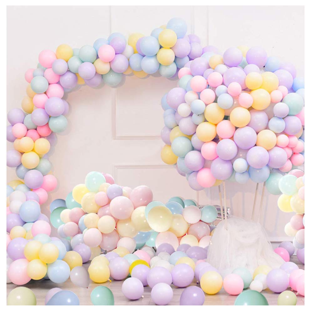 Mumoo Bear Pastel Colorful Latex Balloons 100 Pack Assorted Macaron Balloons, 10 Inch Colored Party Rainbow Decorations For Girls Wedding Birthday Supplies