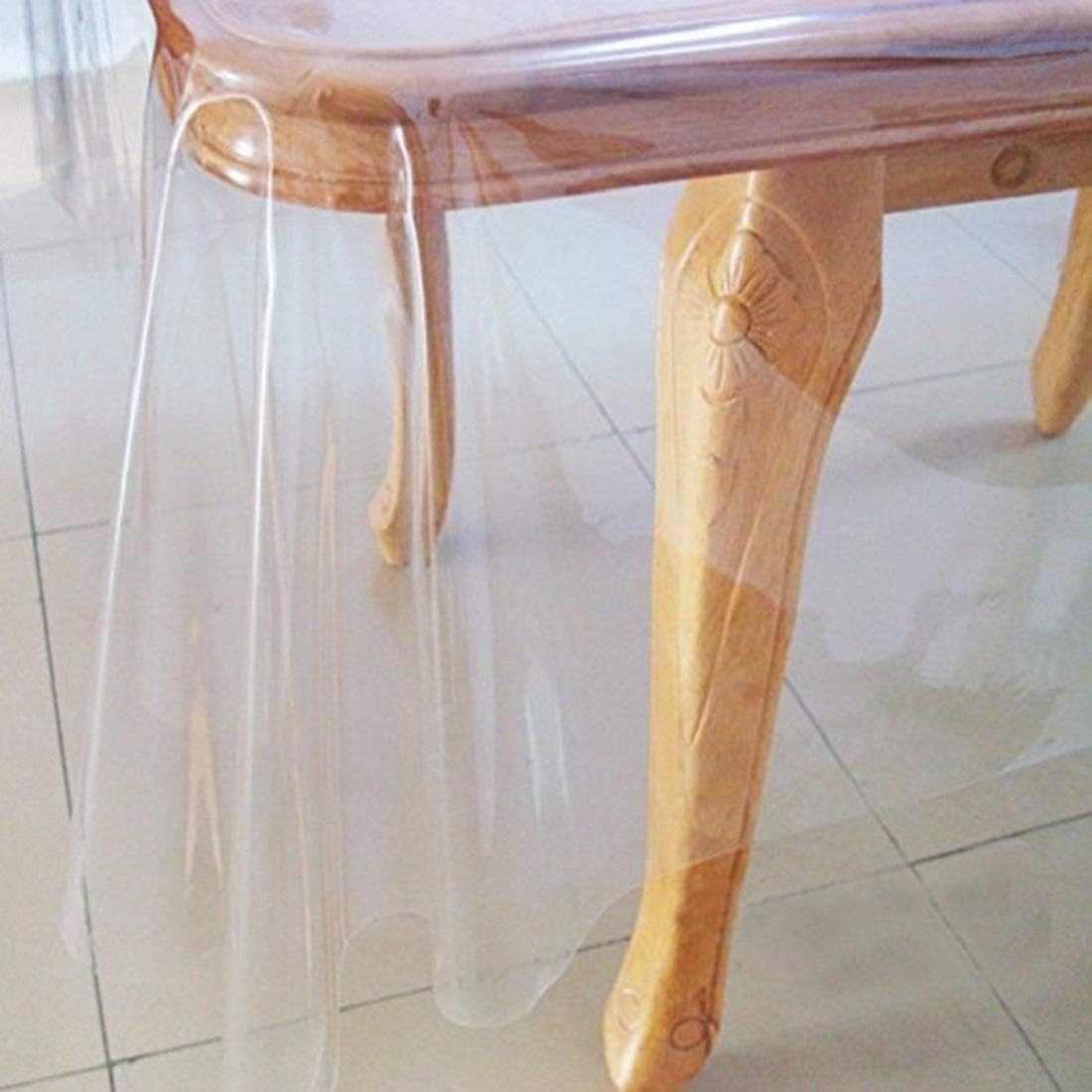 KUBER INDUSTRIES .20 mm PVC Transparent Clear Center Table cover set Tablecloth Waterproof Protector, 4 Seater, 40 * 60 Inches Rectangle(Without Laced Edges) DTC11, VADDCTC11