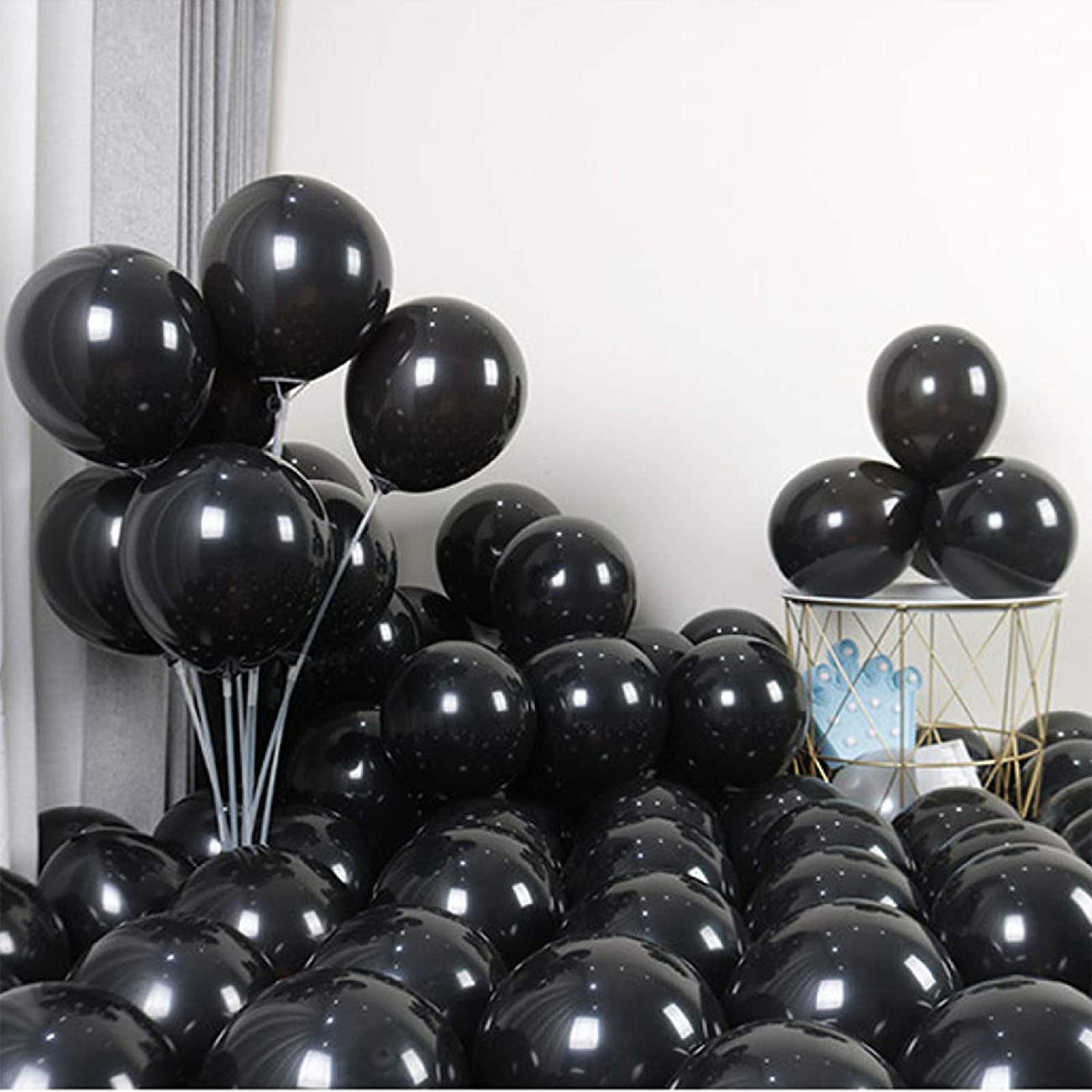 100 Stück Schwarze Latex-Luftballons – 5 Zoll (12,7 Cm), Für Helium Oder Luft, Wiederverwendbar Für Partys & Deko