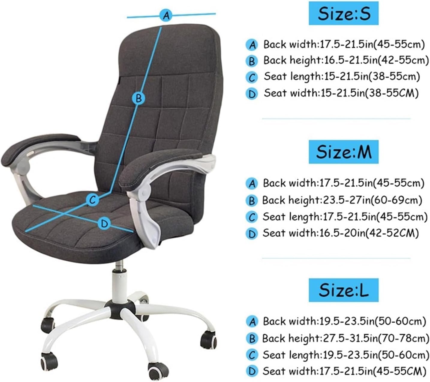 Gaming Chair, Chair Cover Thicken Computer Chair Covers Elastic Desk Seat Slipcovers for Play Gaming Room Chair (Color : A7 Beige, Size : S Chair Cover)