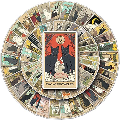 Ptyism 78 Pcs Tarot Pegatinas Vintage stickers Retro Vintage