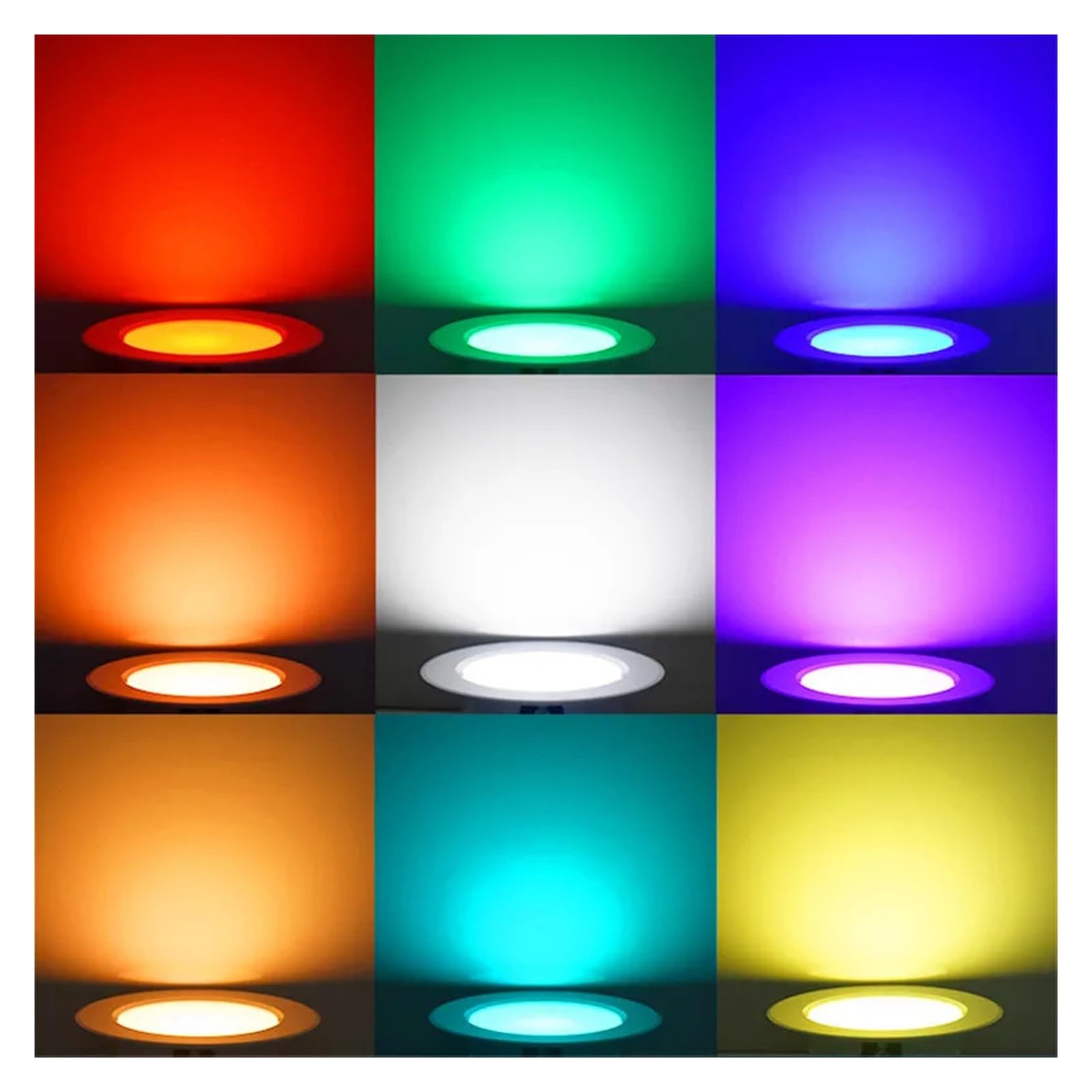 eufeifeiegds 9W RGB-LED-Einbauleuchte mit Fernbedienung, dimmbar, wasserdicht, 220V, for Deckenmontage(WHITE,CHANGEABLE_12W)