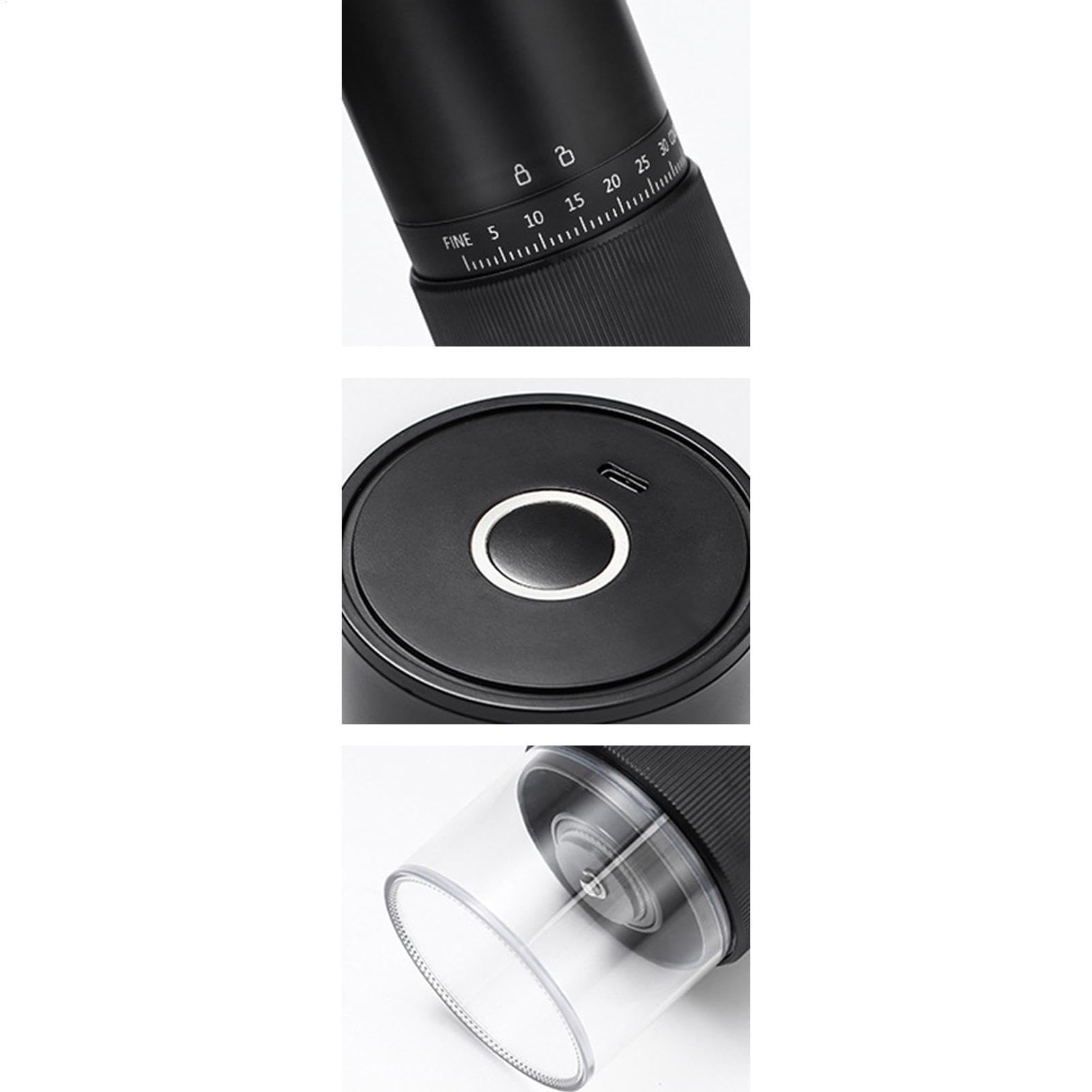 Molinillos de café portátiles – Molinillo de café ajustable, molinillo de café compacto | Molinillo de reducción de ruido, recargable, portátil para familiares y amigos | recargable con reducción de ruido, molinillo para cocina, portátil de varias velocid