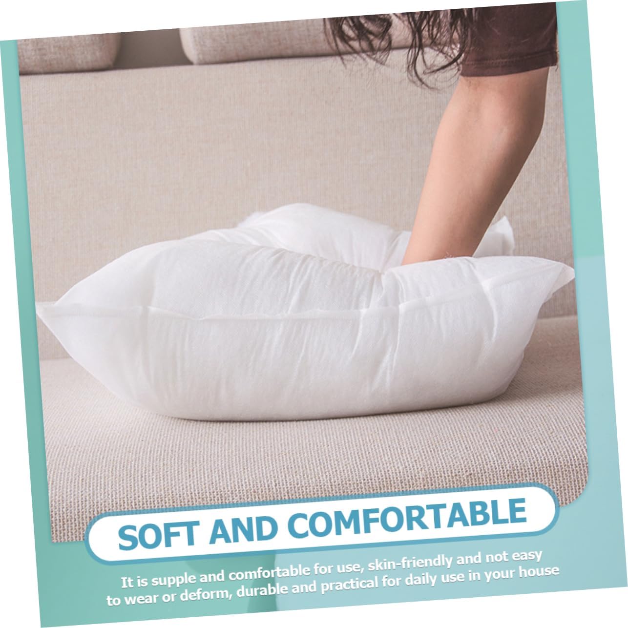 2pcs Decorative Pillow Inserts Pillow Fillers Inner Core for Grey Throw