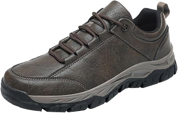Mens Lace Up Casual Fashion Non-Slip Microfiber Leather Shoes