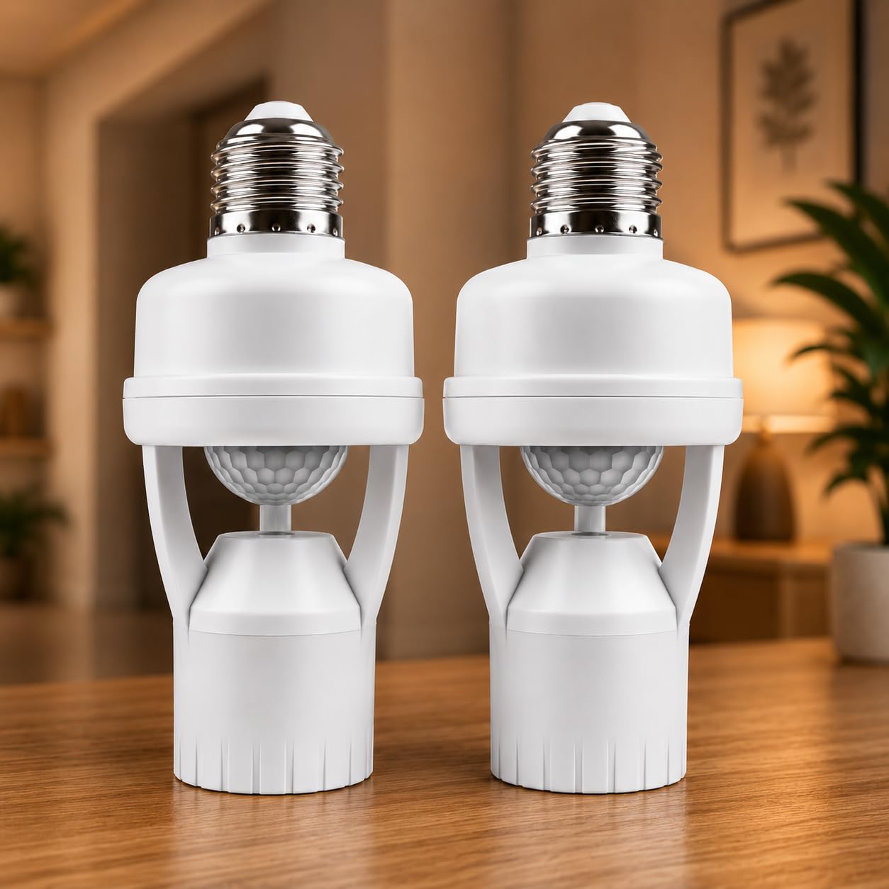 Kit 02 Sensor De Presença Com Fotocélula Para Soquete E27 Bivolt 110V/220V, Acendimento