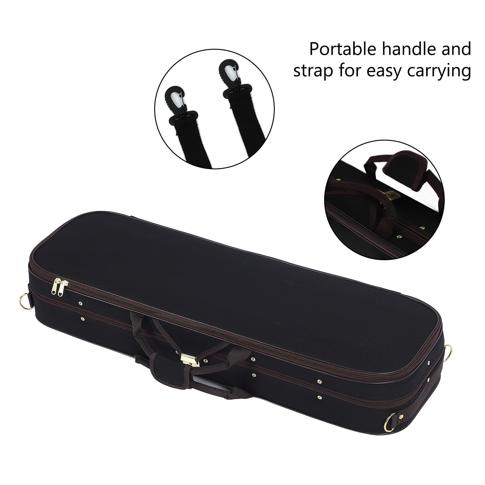 Scatola per Violino di Dimensioni 4/4 con Igrometro Custodia Rigida per Violino Zaino Custodia Protettiva per Strumenti Musicali in Tessuto Oxford