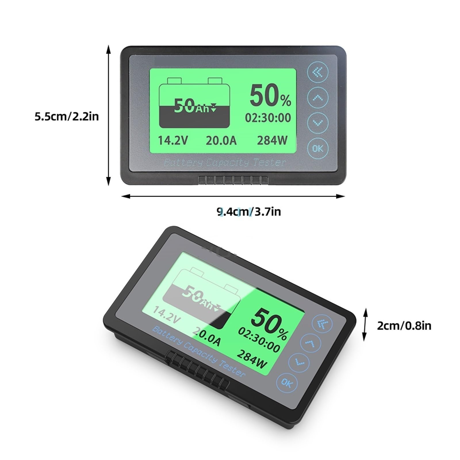 Tester per Batterie Coulomb Meter Electric Car Touring Indicatore di Livello della Batteria Voltmetro Rilevatore di capacità 8-120V(100A)