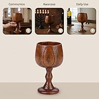 Vista 4 de I-MART Copa de cáliz de madera hecha a mano de 5 onzas de madera de azufaifo para copas de comunión, copa de cáliz de madera para iglesias, hogar