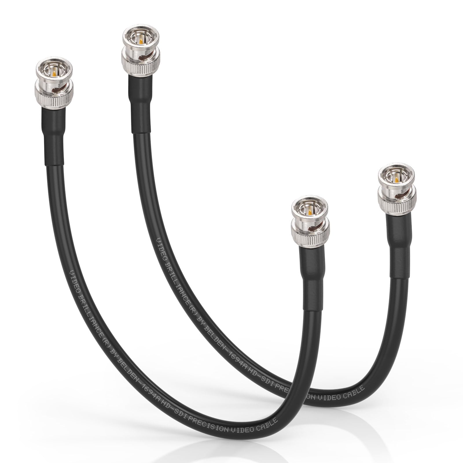 Superbat Cavo SDI 0,3 m 75 Ohm BNC maschio cavo 3G/6G/12G (Belden 1694A nero) 2-Pack per macchine fotografiche BMCC Video Equipment Supporta HD-SDI 3G-SDI 6G-SDI 6G-SDI SDI Cavo video