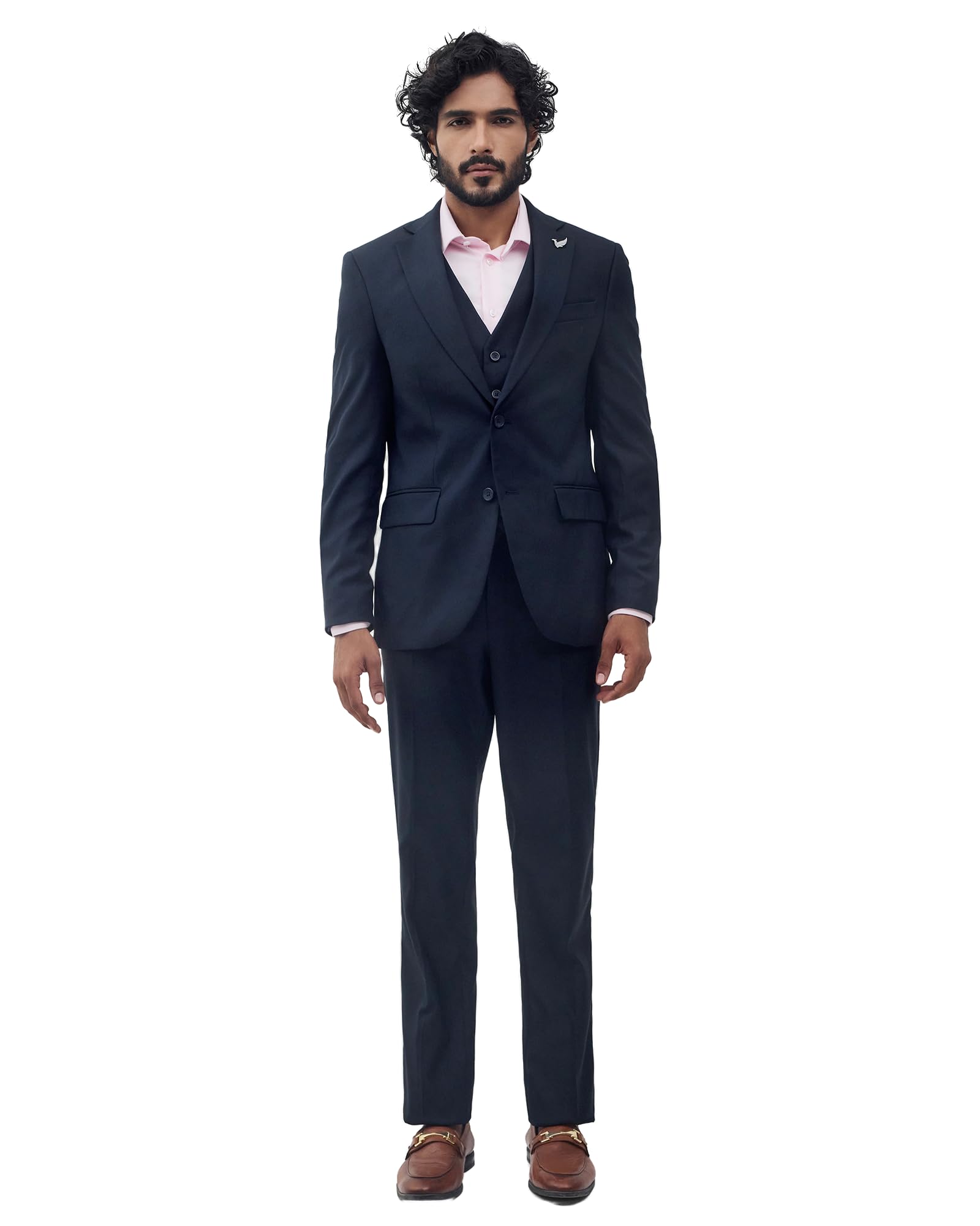 blackberrys Men Dobby Textured Slim Fit Suit | Rayon Blend | 2 Button Single Breasted | Flap Pocket-picture-6