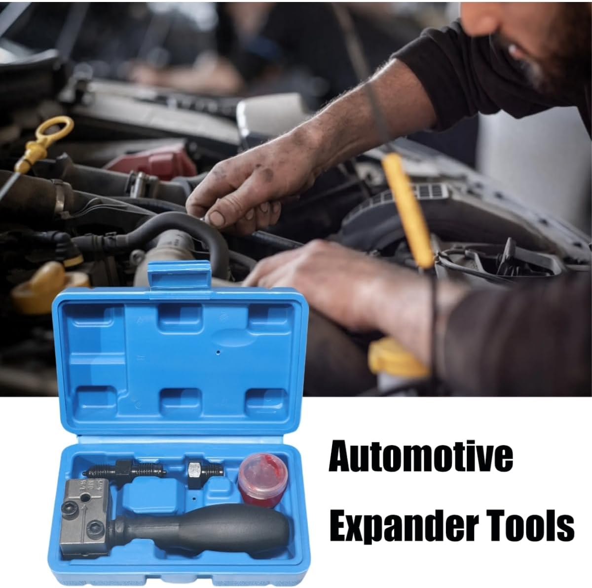 Universal Car Brake Line Flaring Tool Kit,3/16 Inch Brake Line Double Flare Tool,Heavy Duty Manual Flaring Tools for Tubing