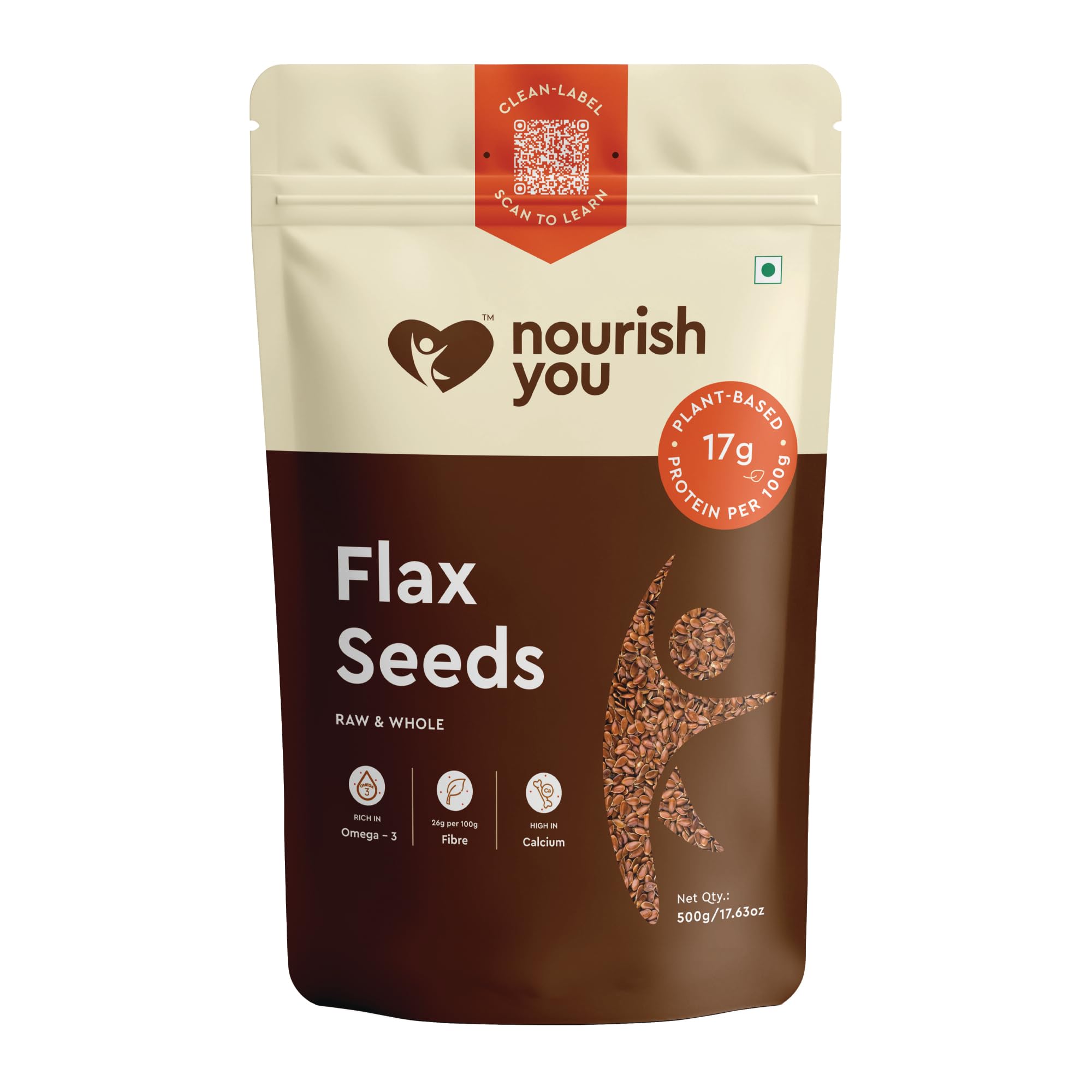 Nourish You Flax Seeds 500g - Alsi Seeds | 100% Organic Flax Seeds for Hair Growth | Raw Seeds for Eating | Source of Iron & Dietary Fibre | Rich in Protein-picture-23