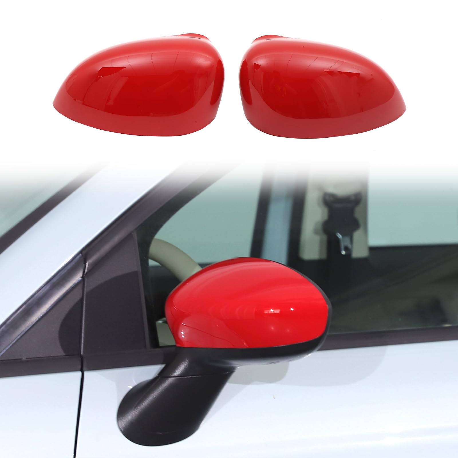 Photo 1 of HAPPYHORSE Exterior Rearview Mirror Covers for Fiat 500/500 Abarth 2009-2024