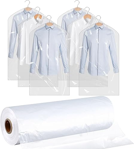 450 bolsas de limpieza en seco de plástico transparente de 21 x 40 pulgadas, bolsas de almacenamiento para limpieza en seco para ropa, colgar ropa,