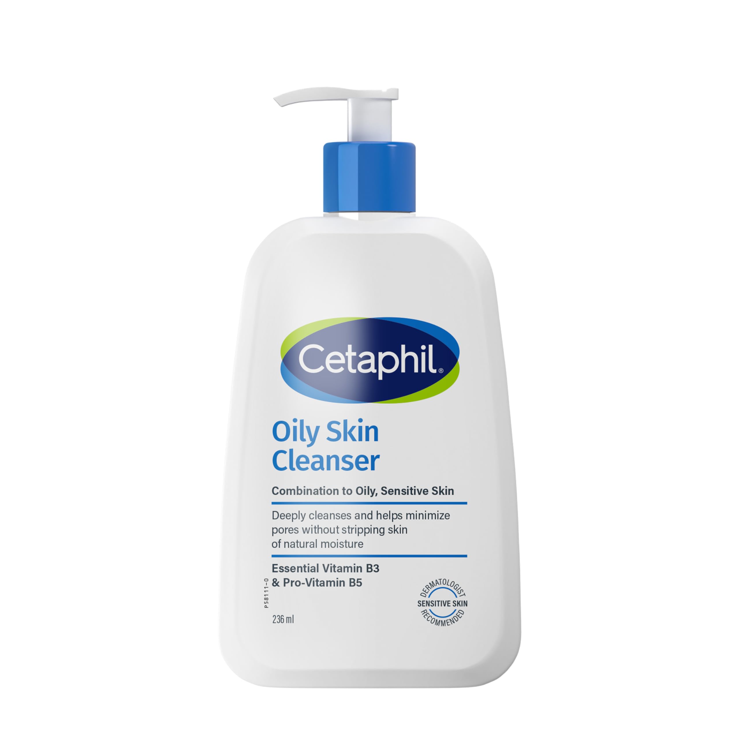 Cetaphil Oily Skin Cleanser, Face & Body Wash for Men & Women, Combination to Oily and Sensitive Skin, Unscented, 236ml