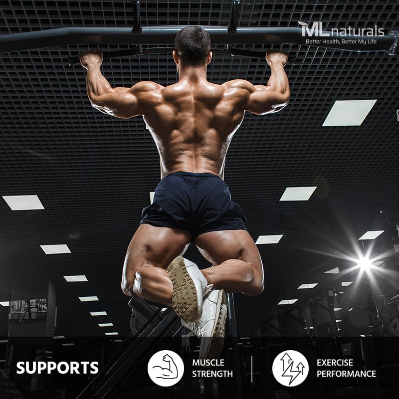 Miniatura 2 de ML Naturals Monohidrato de creatina micronizada 3,000 mg por porción, 180 cápsulas, sin gluten y sin OMG, certificado NSF y cumple con cGMP, probado