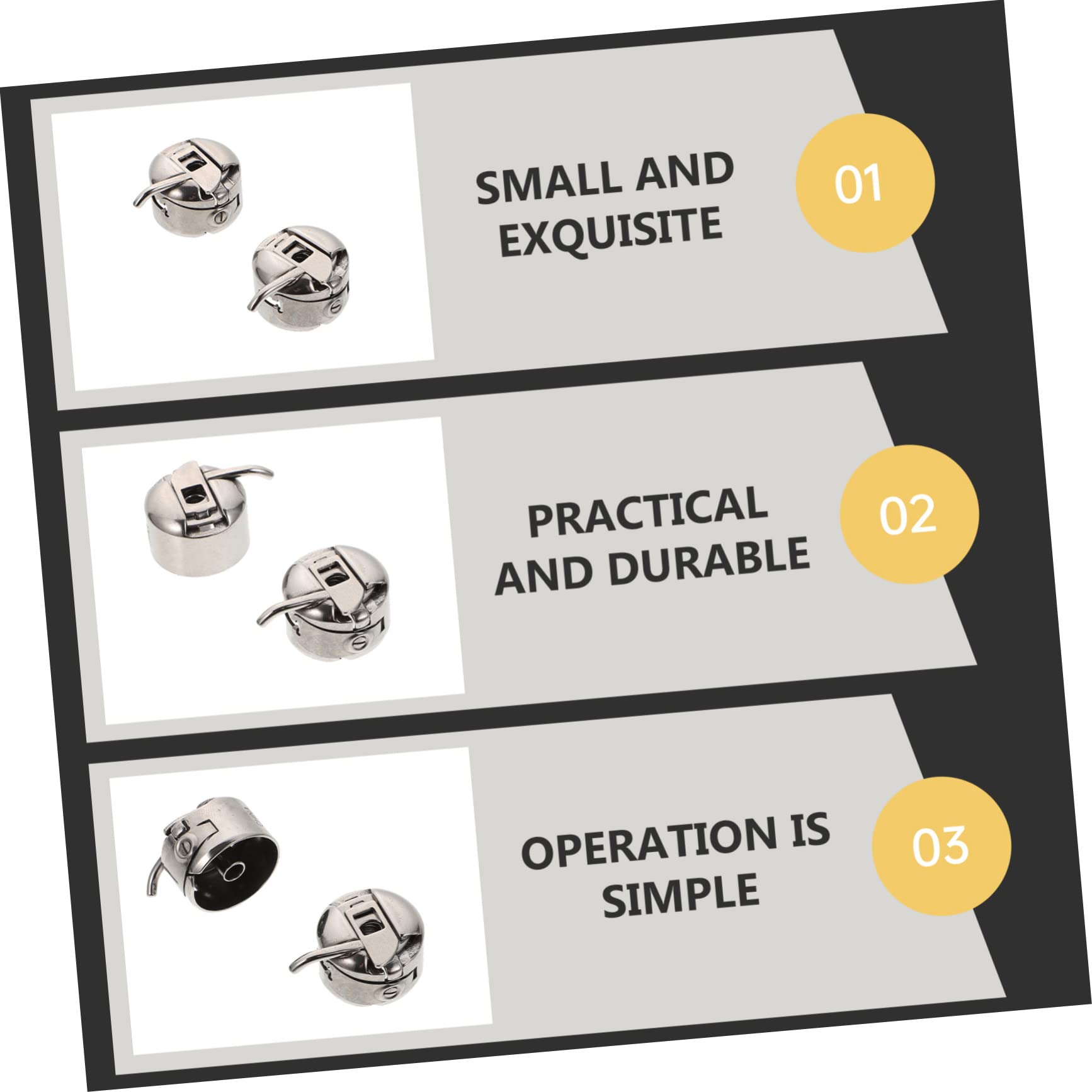 SEWACC 3Pcs Durable Sewing Machine Bobbin Cases for Home Use Practical Sewing Supplies