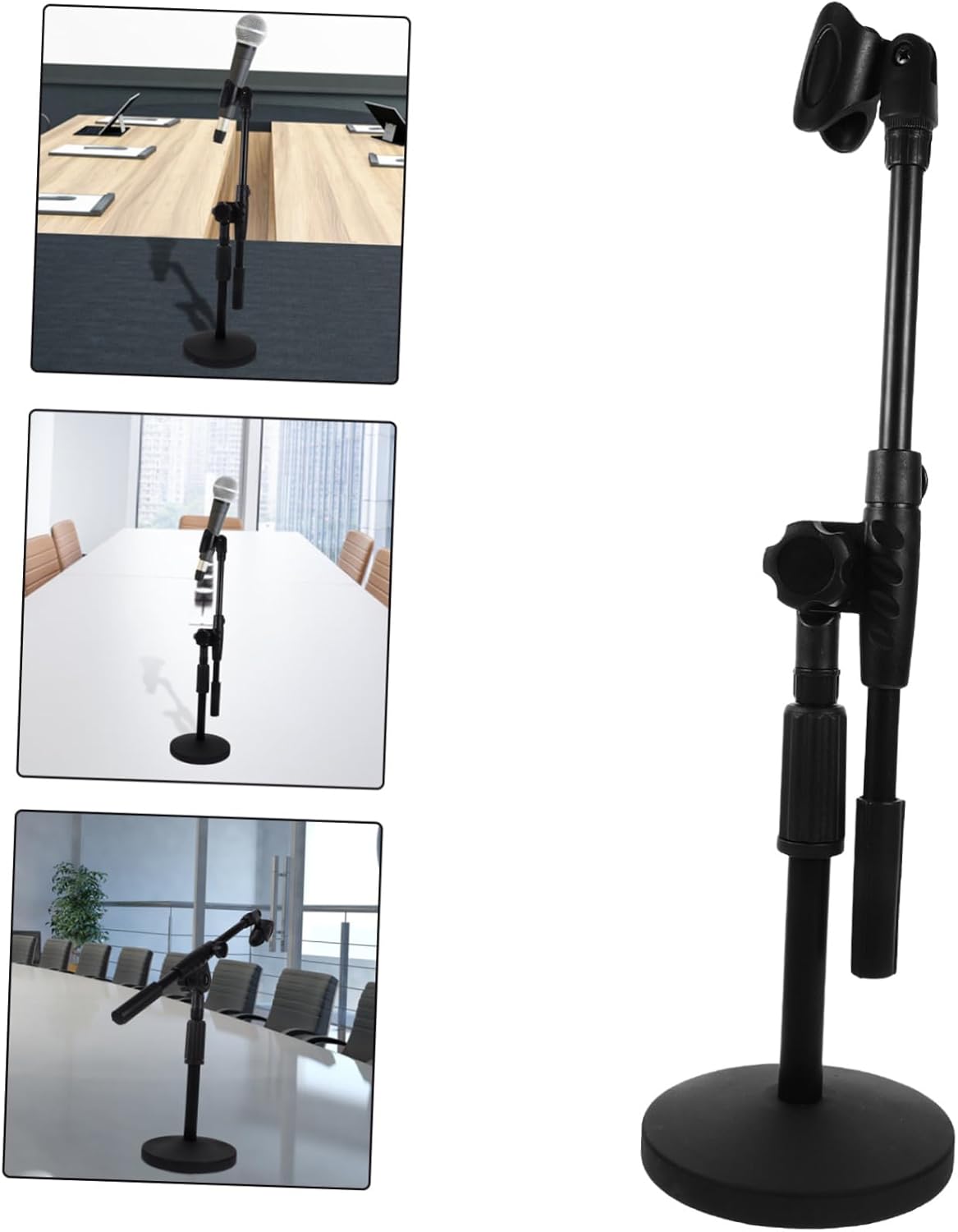 Milisten Telescopic Adjustable Microphone Stand for Wired Cordless Mics Desktop Mic Holder for Streaming Recording Stage Use