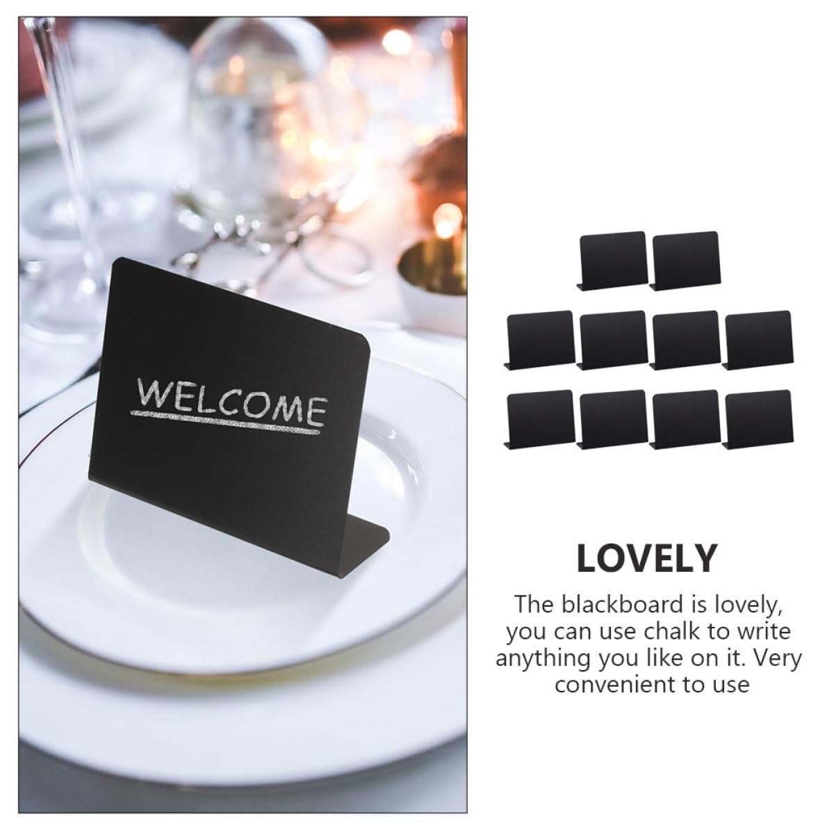 HOMSFOU 5 Sätze Mini Schiefertafeln Und Namensschilder Für Restaurants Buffets Und Hochzeiten Dekorative Tischaufsteller Aus Vielseitig Einsetzbar Für Notizen Und Dekoration 10 Stück * 5