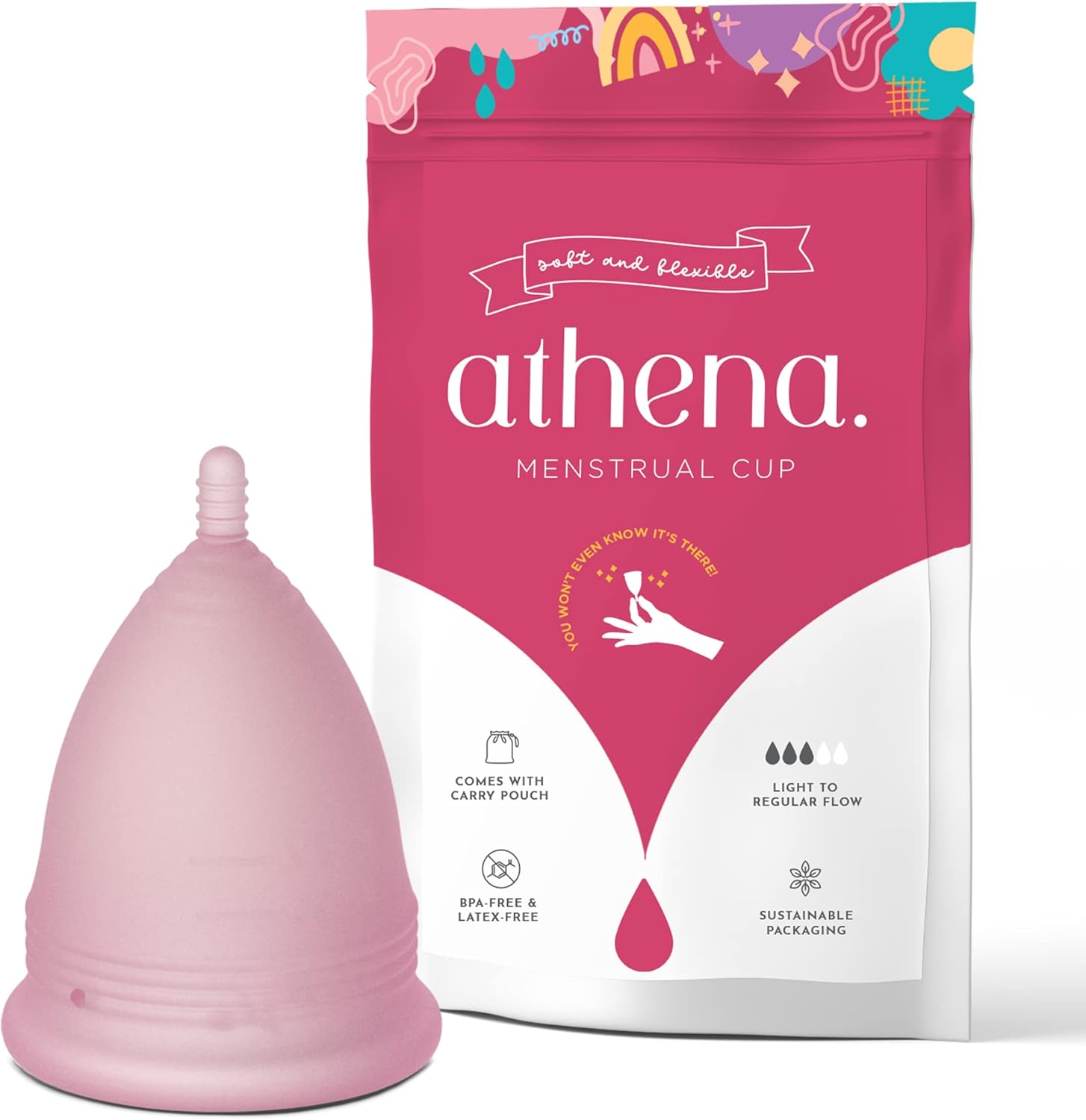Athena Large Silicone Menstrual Cup Reusable Period Cups