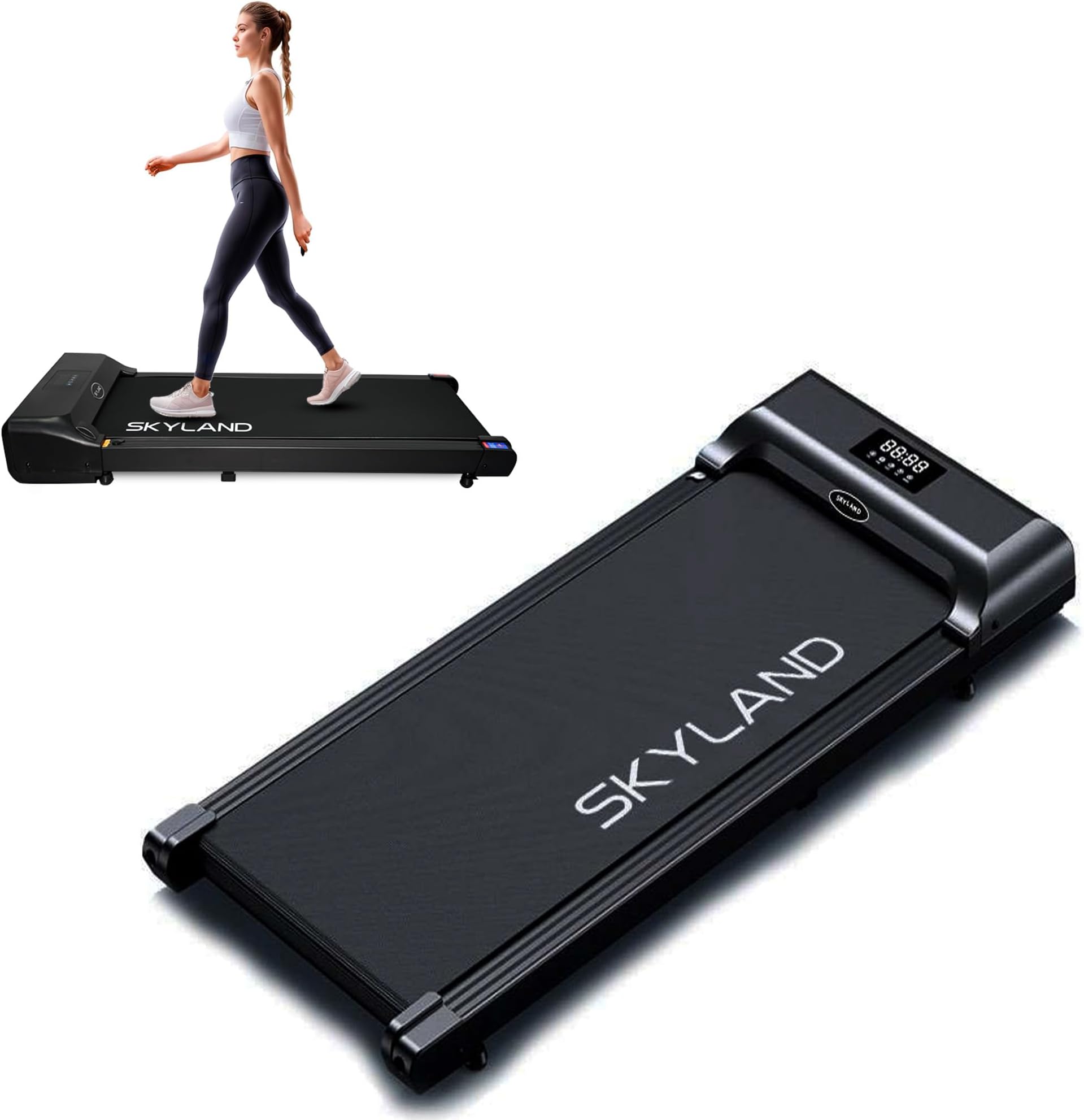 SKY LAND Walking Pad Treadmill for Home & Office – Slim Under Desk Walking Treadmill with LED Display, Remote Control, Quiet Motor, Space-Saving Design