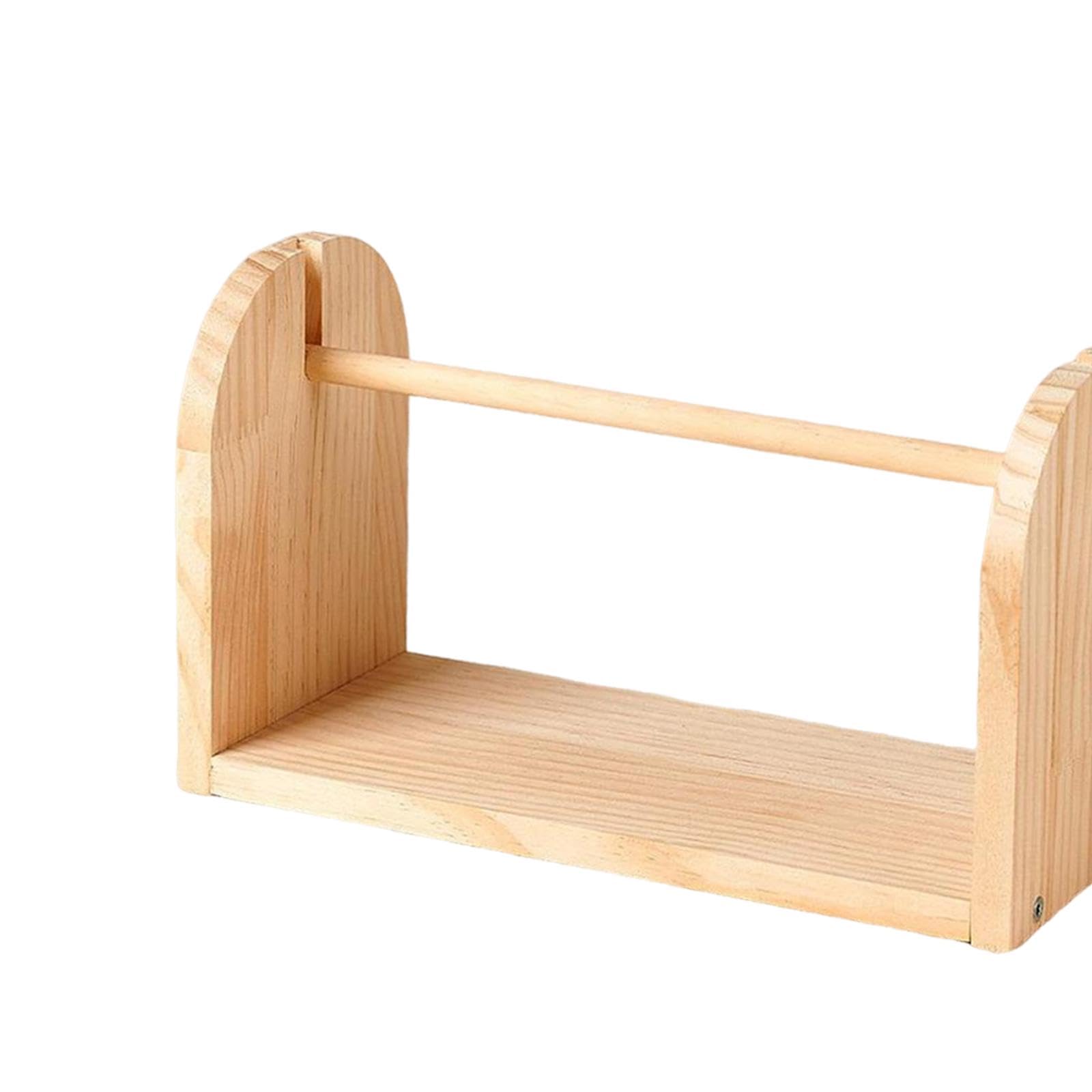Porta gomitoli di filato per uncinetto in legno, porta gomitoli di filato, robusto organizer per accessori per uncinetto, singolo orizzontale girevole, S