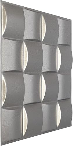 Miniatura 2 de Ekena Millwork 19 58 pulgadas de ancho x 19 58 pulgadas de alto Baile EnduraWall Panel decorativo de pared 3D, acero oscuro (cubre 2.67 pies