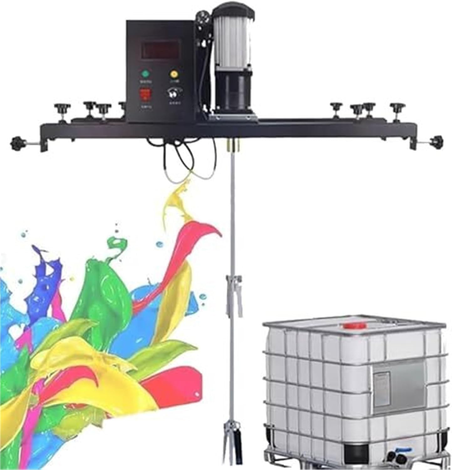Electric Tank Mixer Machine, 980W High Power Paint Stirring Equipment with Folding Propeller for Ink Dissolver and Paint Mixing
