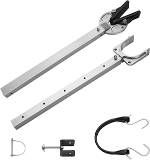 Adjustable Boat Transom Saver, Adjustable from 23 to 35 Inches Shock Absorbing Stern Protectors with Heavy Duty Composite Head Holds Engine, Roller and Trailer Mounts(Silver)