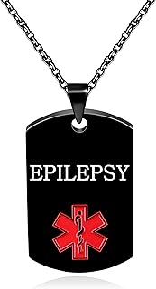 Custom Laser Engraved Medical ID Necklace, Waterproof Stainless Steel Medical Alert Pendant for Daily and Outdoor Use