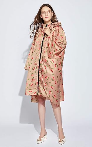 Miniatura 4 de NUUR Poncho de lluvia para mujeres y adultos, unisex, con capucha, con cremallera, impermeable, reutilizable, para senderismo, con bolsillos