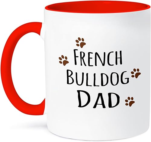 3dRose Taza de perro Bulldog Francés, 11 onzas, color rojo
