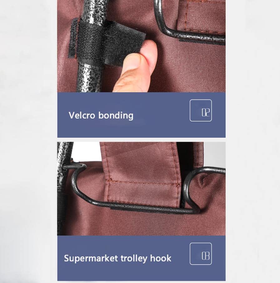 Leichte 2 Räder zusammenklappbare Einkaufstrolley,Einkaufswagen mit reflektierenden Streifen,wasserdicht strapazierfähig… – Bild 7