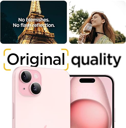 Miniatura 6 de Spigen GlasTR EZ Fit Optik Pro - Protector de pantalla para lente de cámara diseñado para iPhone 15 PlusiPhone 15 compatible con fundas, color rosa