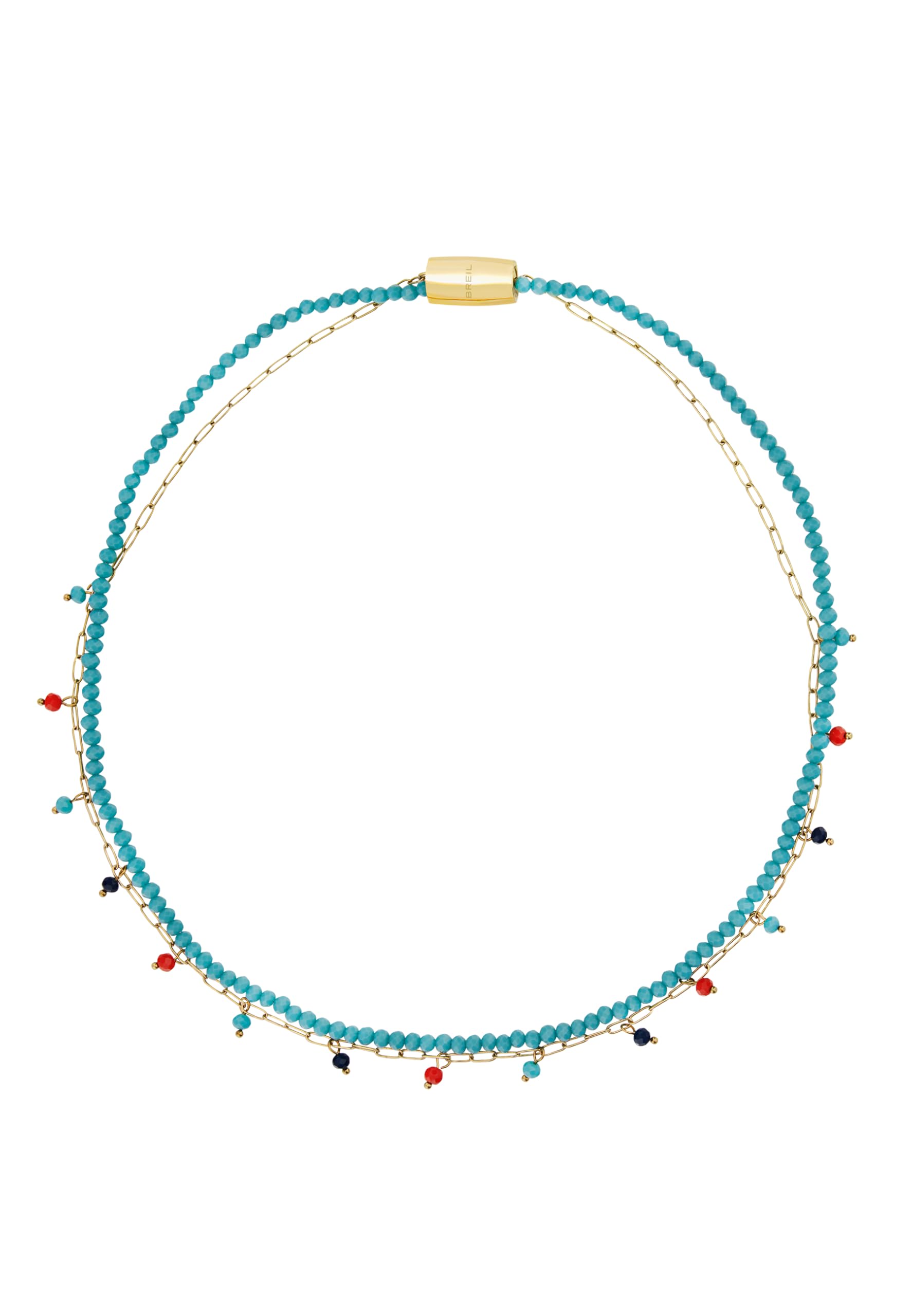 Breil, Collezione Magnetica System, Elemento Donna Medium Sky, Catena con Sfere in Acciaio e Cristalli, Compatibile con Tutti gli Elementi Magnetica System, Chiusura Magnetica