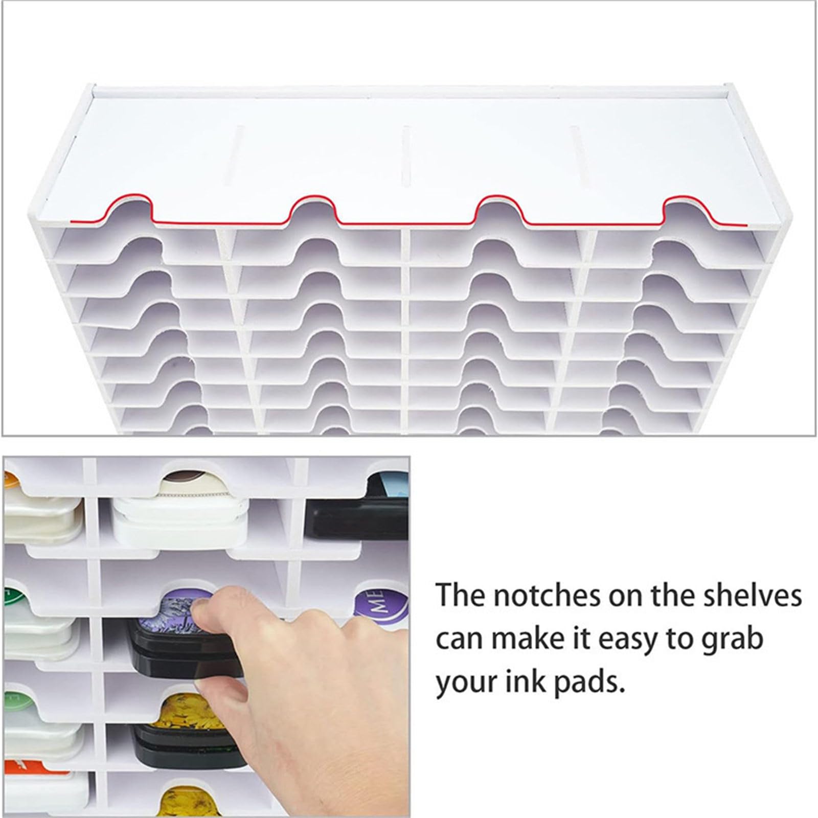 Organizer per tamponi per timbri in plastica con griglia 18/36/51/60, scaffale da parete per tamponi e aree di lavoro, efficiente supporto per tamponi di timbri