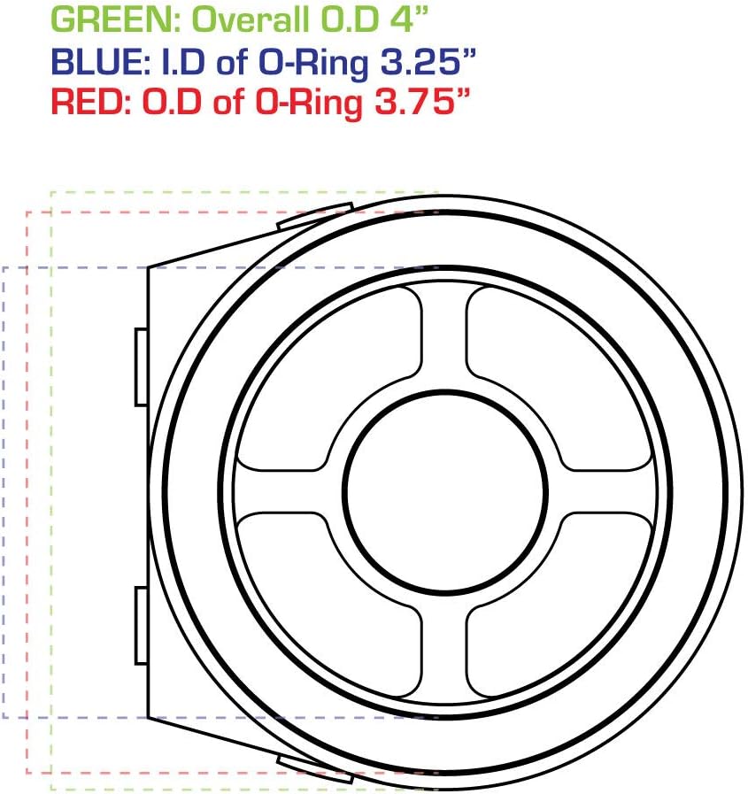 GlowShift Oil Filter Sandwich Adapter Compatible with Chevrolet Small Block 305/350-13/16-16 Thread - Install up to (4) 1/8-27 NPT Oil Pressure & Temperature Sensors - Includes O-Ring & Port Plugs