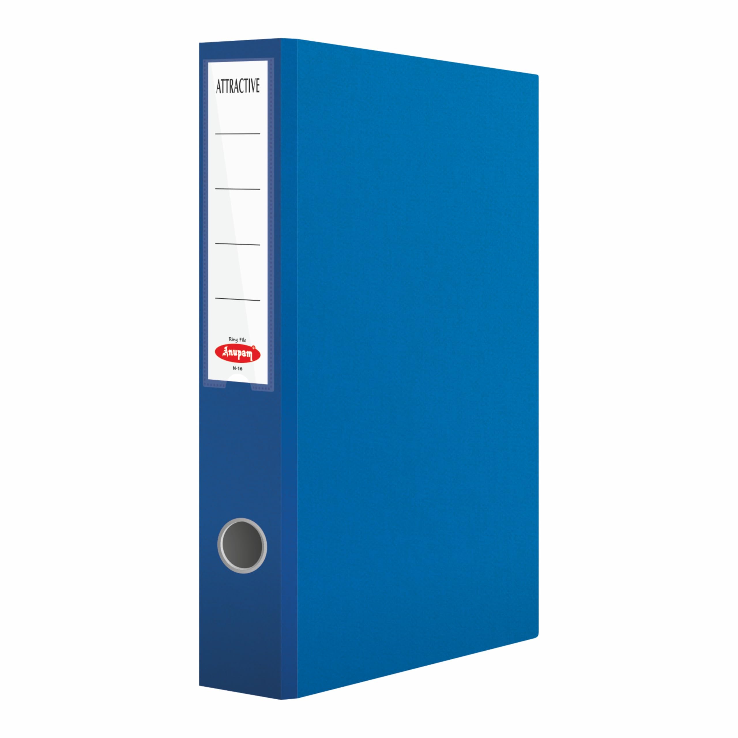 Anupam Attraente - Raccoglitore ad anelli N16, 31 x 35 x 8 cm, robusta copertina ruvida, foro per impugnatura delle dita, colore: blu Royel, confezione da 4