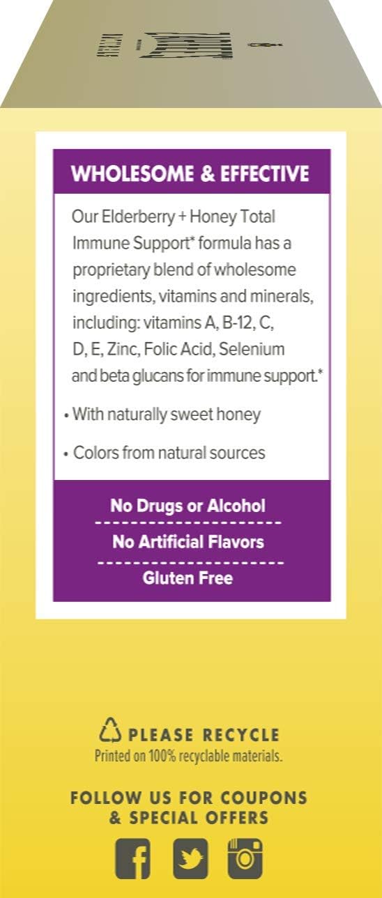 Zarbee's Adult Elderberry + Honey Total Immune Support Chewable Tablets, Natural Orange Flavor 24ct