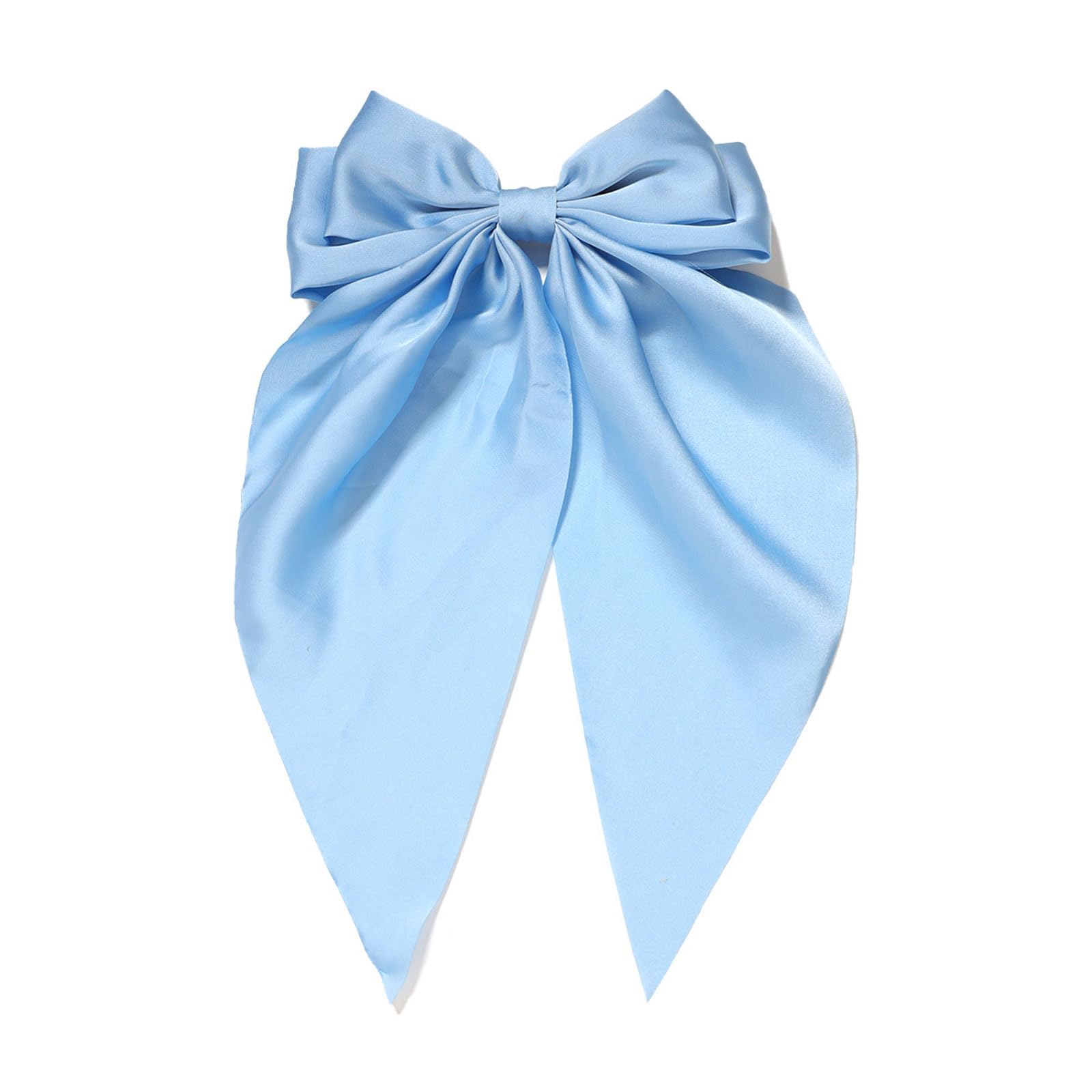 MICFENY Large Double Layer Hair Bowknot Clip For Adults Teens Soft Ribbon Fabric Barrettes Metal Hairpin For Daily Styling