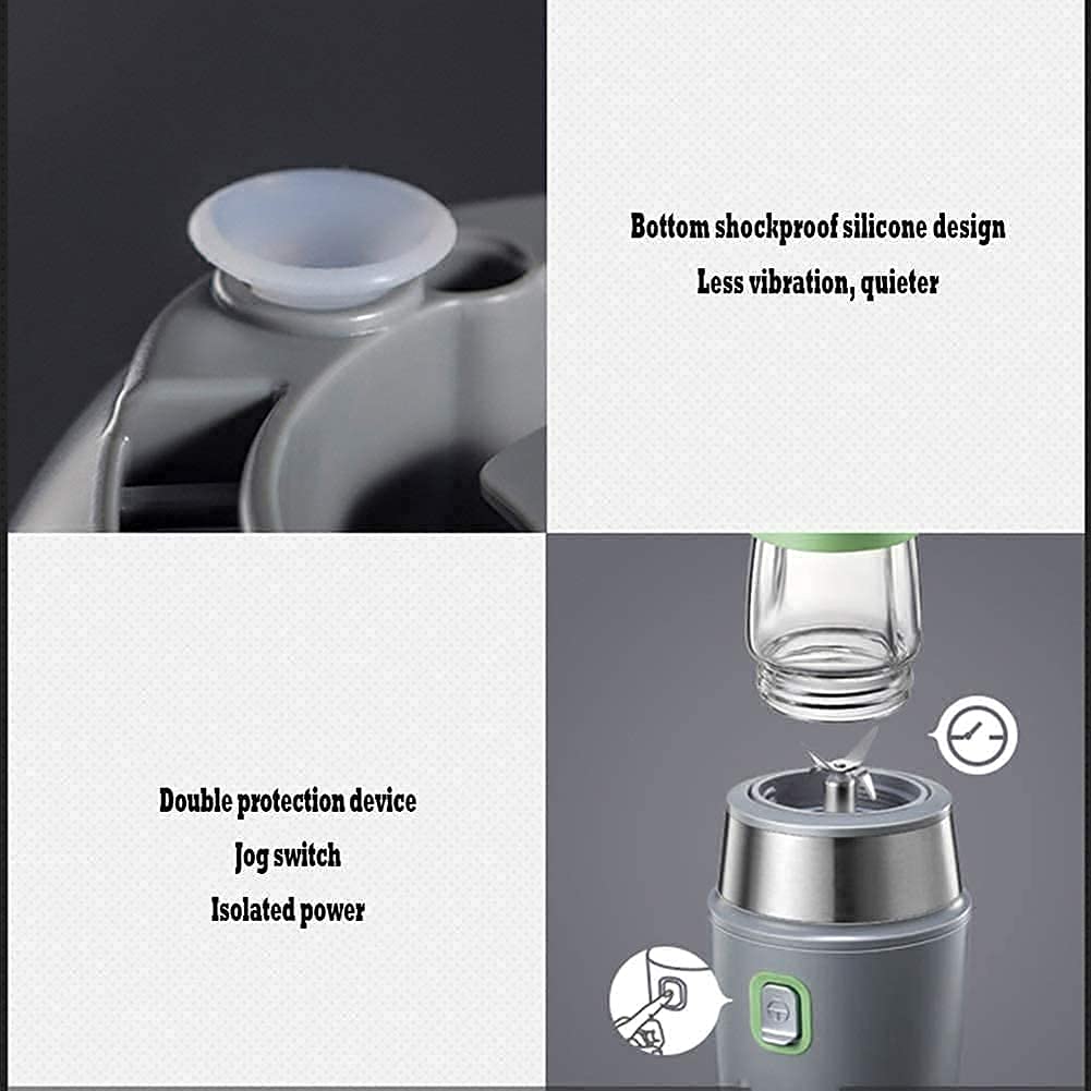 Máquinas exprimidoras, exprimidor eléctrico portátil Licuadora de 500 ml con 2 contenedores Extraíble Fácil de limpiar Máquina mezcladora de alimentos para bebés para oficina en el hogar Exprimidor