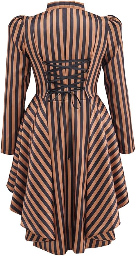 Saniplaycos Women's Steampunk Victorian Jacket Coat Medieval Vintage Gothic Tailcoat Long Sleeve Tuxedo Shirt - Image 4