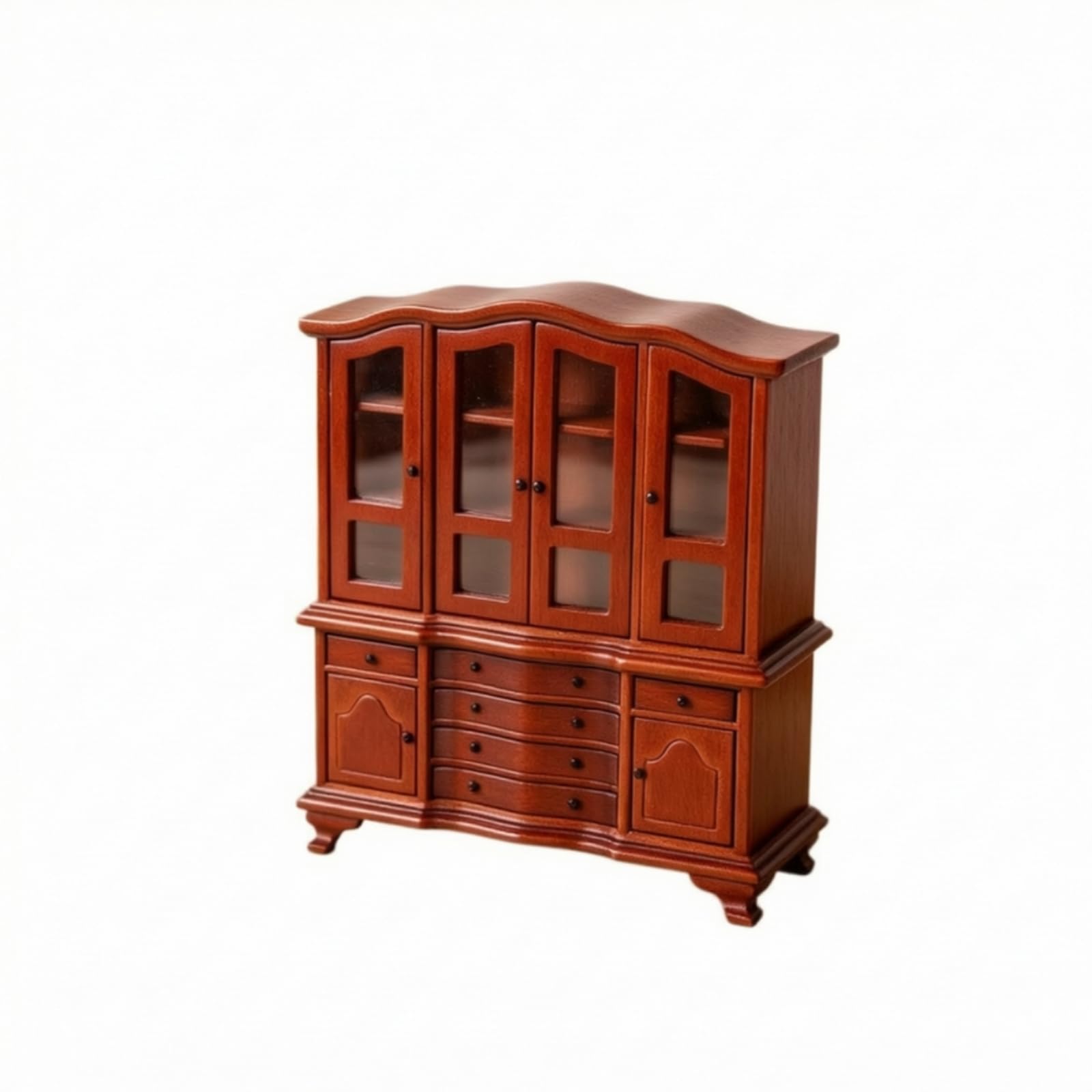 kowaku Credenza in Miniatura Realistico Libreria con Trasparenti Apribile Credenza con in Vetro per Diorama