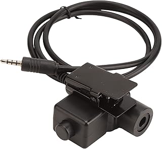 ASHATA U94 PTT Adapter Military Adapter Tactical U94 PTT Cable Plug Headset Adapter for 3.5mm/0.1in Sound Interface Cell Phone, Flexible and Sturdy