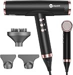 slopehill Professional Hair Dryer with Diffuser, Ionic Hair Dryer,Lightweight Compact Powerful & Fast Salon Blow Dryer with High Speed Brushless Motor, Travel Hairdryer, Women & Men (Ceramic, Stone)