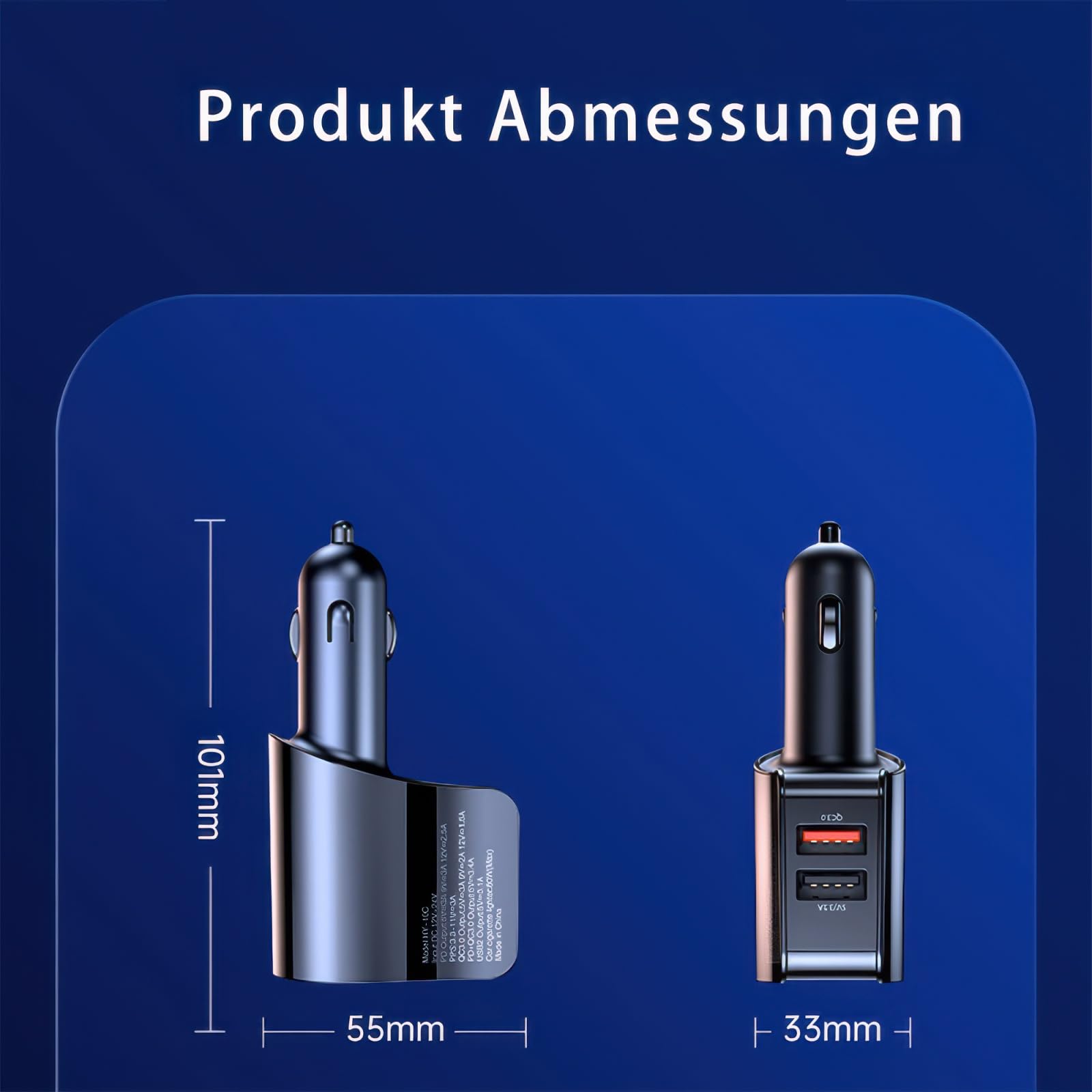Rozdzielacz zapalniczki samochodowej 4 w 1, USB C 128 W, ładowarka samochodowa, adapter do szybkiego ładowania, gniazdo ze wskaźnikiem napięcia do iPhone Samsung, Huawei, GPS, kamera