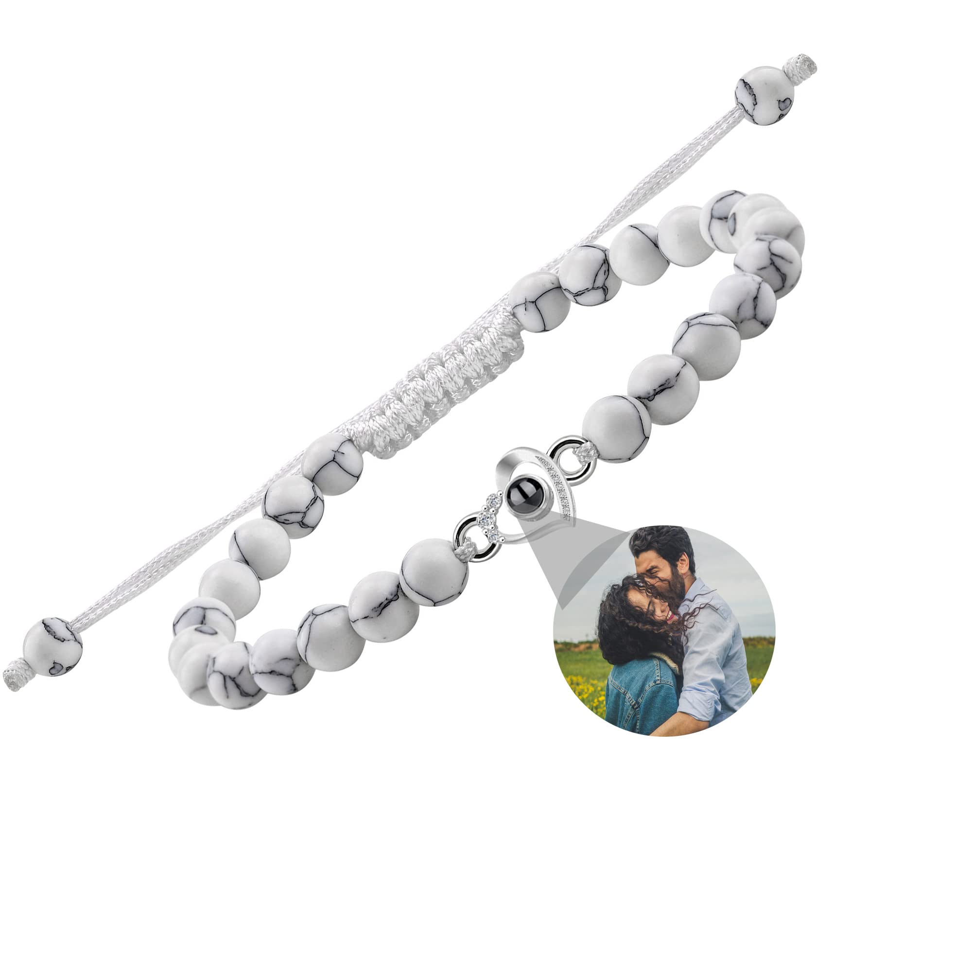 GodchoicesPulsera de foto personalizada, pulsera de foto de corazón personalizada, pulseras de proyección de fotos, pulsera de foto personalizada para mujeres/hombres/parejas/amigos/perro/gato