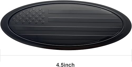 Miniatura 4 de Yukauto Placa de bandera estadounidense de 4.5 pulgadas, emblema ovalado para parrilla delantera y trasera para Ford Fiesta Focus EcoSport (negro)