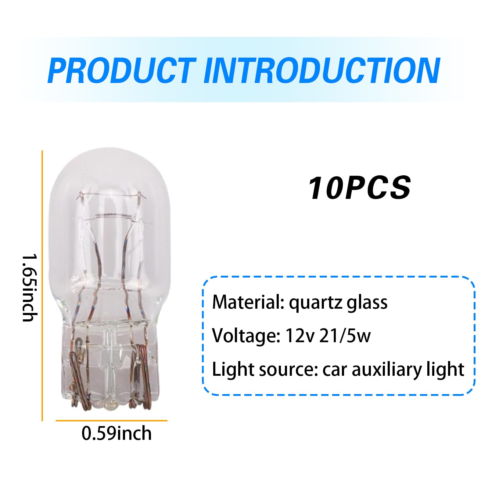 Crynod Pack-10 T20 1891/7443 Car Brake Lights Bulb, Waterproof Double-wire Vehicle Turn Signal Light Bulbs Replacement Kit, Universal Automotive Lighting Accessories (White Light)